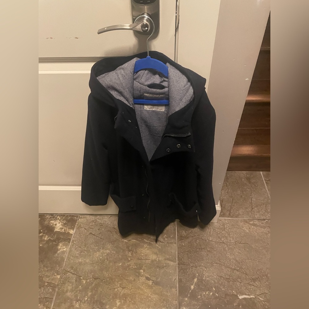 Zara Boys Black Hooded Coat